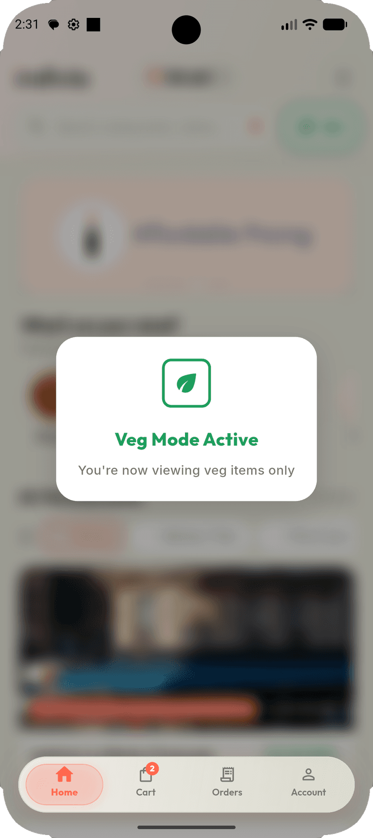 Pure Veg Mode